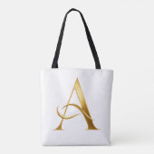 Goldene Initiale A Minimalistisches Design Tasche (Rückseite)