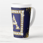 Goldene Initiale A mit blauem Glitterdruck Milchtasse (Rechte Ecke)