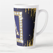 Goldene Initiale A mit blauem Glitterdruck Milchtasse (Rechts)