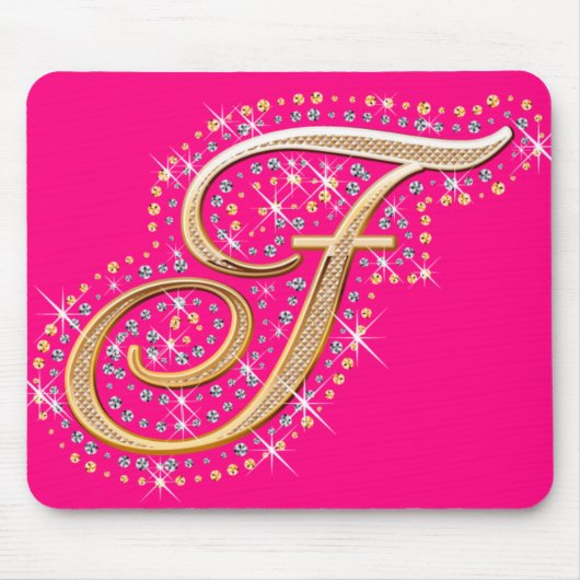 Goldene Initiale F - niedliches Mousepad (Vorne)
