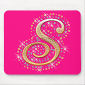 Goldene Initiale "S" Mousepad (Vorne)