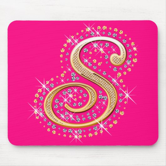 Goldene Initiale "S" Mousepad (Vorne)