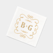 Goldene Initialen Servietten Mit Folie (Links)