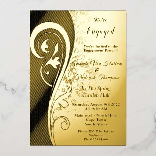 Goldene Inspiration Folieneinladung (Vorderseite)