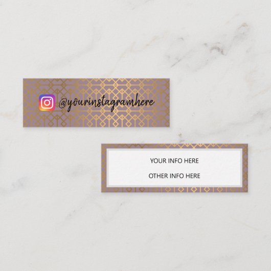 Goldene Instagramm-Social-Media Mini Visitenkarte (Vorne/Hinten)