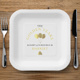 Goldene Jahre 65. Geburtstag Pappteller