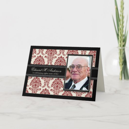 Goldene Jahre Damast-Geburtstag KARTE (Vorderseite)