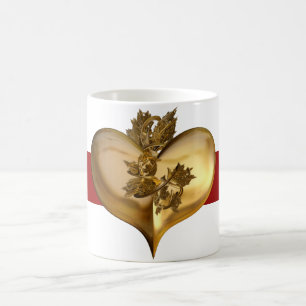 Goldene Jahre dunkelroter Streifen Kaffeetasse