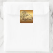 Goldene Jahreszeit chinesischer Zodiac-Äries-Quadr Quadratischer Aufkleber (Tasche)