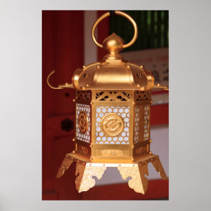 Goldene Japanische Laterne Poster