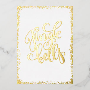 Goldene Jingle Belles Kein Foto Weihnachten Folien Feiertagskarte