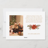 Goldene Joy Blockbriefe mit Poinsettias Feiertagskarte (Rückseite)