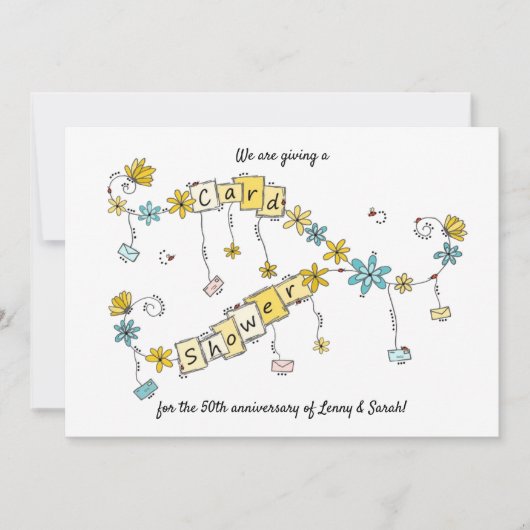 Goldene Jubiläumsdusche per Mail Einladung (Vorderseite)