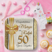 Goldene Jubiläumsfolie Pappteller (Party)