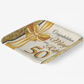 Goldene Jubiläumsfolie Pappteller (Gewinkelt)