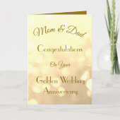 Goldene Jubiläumsgrösse Mama & Vater Grußkarte. Karte (Vorderseite)