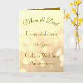 Goldene Jubiläumsgrösse Mama & Vater Grußkarte. Karte (Gelbe Blume)