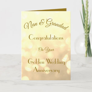 Goldene Jubiläumskarte Nan & Grandad Grußkarte. Karte