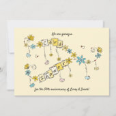 Goldene Jubiläumskartendusche Einladung (Vorderseite)