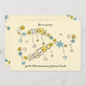 Goldene Jubiläumskartendusche Einladung (Vorne/Hinten)