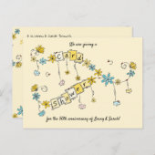 Goldene Jubiläumskartendusche Postkarte (Vorne/Hinten)