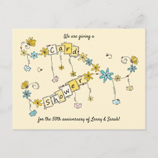 Goldene Jubiläumskartendusche Postkarte (Vorderseite)