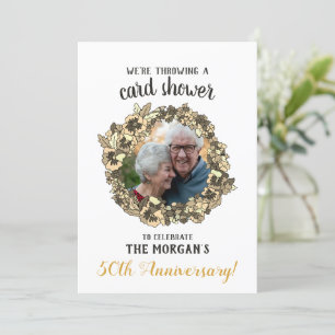 Goldene Jubiläumskartenflut mit Foto Einladung