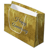 Goldene Jubiläumstasche Große Geschenktüte (Vorderseite Schrägansicht)
