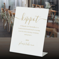 Goldene jüdische Hochzeits-Kippot-Schrift Yarmulke