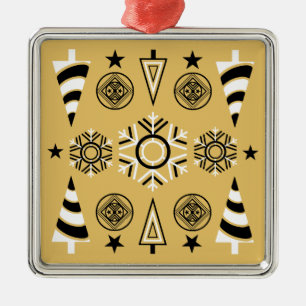 Goldene Jugendstil-Weihnachtsdekoration Ornament Aus Metall