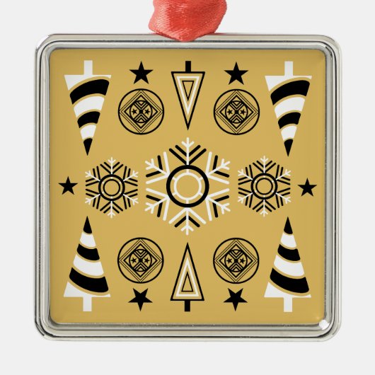 Goldene Jugendstil-Weihnachtsdekoration Ornament Aus Metall (Vorne)