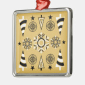 Goldene Jugendstil-Weihnachtsdekoration Ornament Aus Metall (Links)