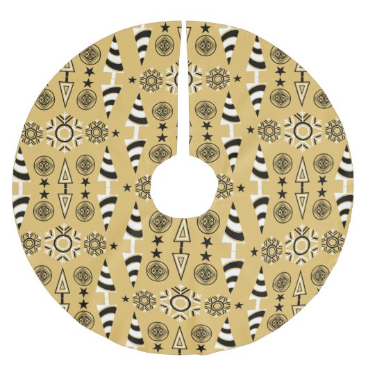 Goldene Jugendstil-Weihnachtsdekoration Polyester Weihnachtsbaumdecke (Vorderseite)