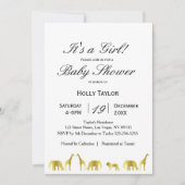 Goldene Jungtiere Kinderdusche Einladung (Vorderseite)