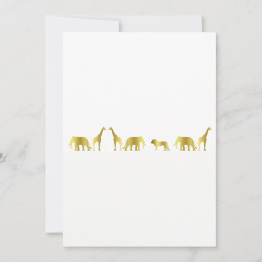 Goldene Jungtiere Kinderdusche Einladung (Rückseite)