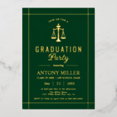 Goldene Jurastube Abschluss-Klasse 2025 Folieneinladung (Vorderseite)