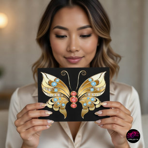 Goldene Juwelen-Schmetterling Postkarte