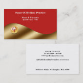 Goldene Kaduceus elegante Ärztin Visitenkarte (Vorne/Hinten)