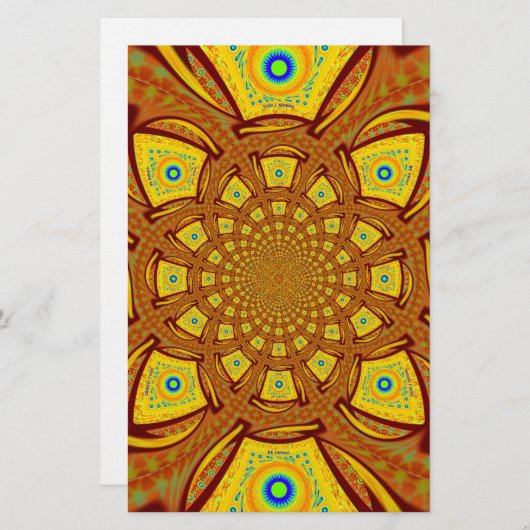 Goldene Kaleidoskop Kunst, Dichtung Briefpapier (Vorne/Hinten)