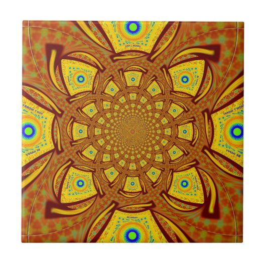 Goldene Kaleidoskop Kunst, Dichtung Fliese (Vorderseite)
