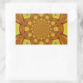 Goldene Kaleidoskop Kunst, Dichtung Rechteckiger Aufkleber (Tasche)