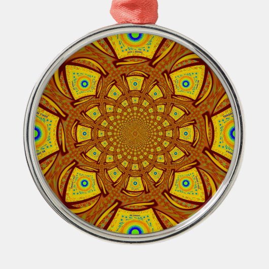 Goldene Kaleidoskop Kunst, Dichtung Silbernes Ornament (Vorne)