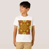 Goldene Kaleidoskop Kunst, Dichtung T-Shirt (Vorne ganz)