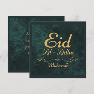 Goldene Kalligrafie Eid al-Adha Mubarak 2025 Feiertagskarte