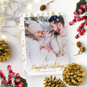 Goldene Kalligrafie Foto Fröhliche Weihnachten Einladung