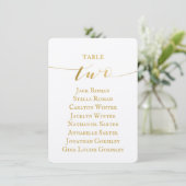Goldene Kalligrafie-Hochzeitssitzkarte Einladung (Stehend Vorderseite)