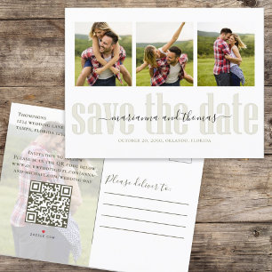 Goldene Kalligrafie-Schrift Foto QR-Code Budget  Ankündigungspostkarte