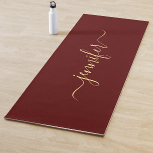 Goldene Kalligrafie-Schrift personalisierter Name Yogamatte