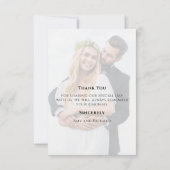 Goldene Kalligrafie-Skripte Modernes Einfaches Zwe Dankeskarte (Rückseite)