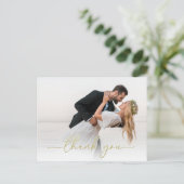 Goldene Kalligrafie-Skripte Modernes Einfaches Zwe Postkarte (Stehend Vorderseite)